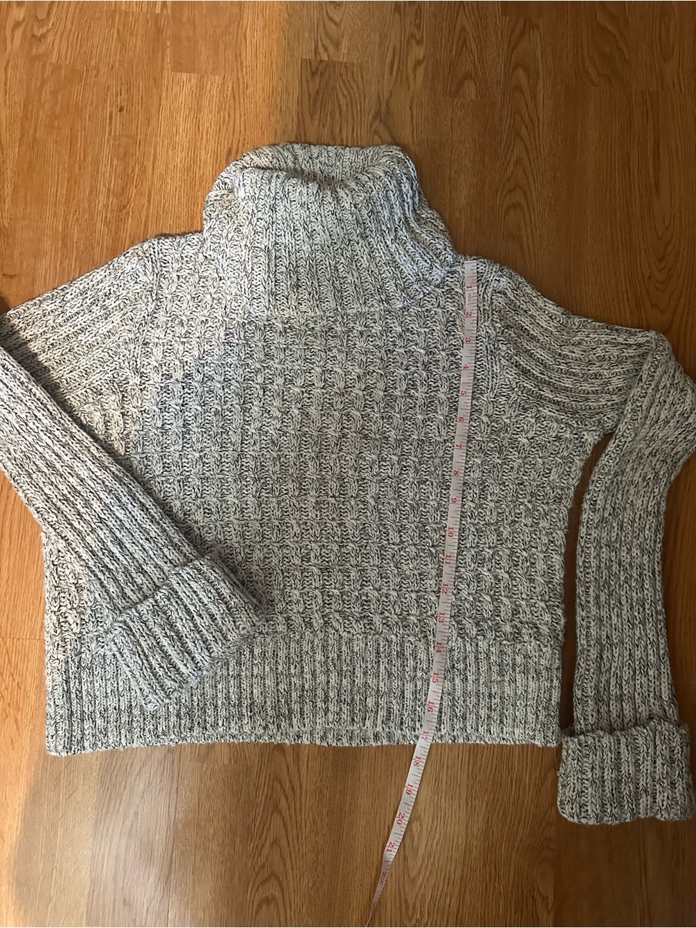 Free People Marled Cream Knit Turtleneck Sweater